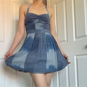 Urban Outfitters Staring at Stars Hazy Blue Pin Up Dress